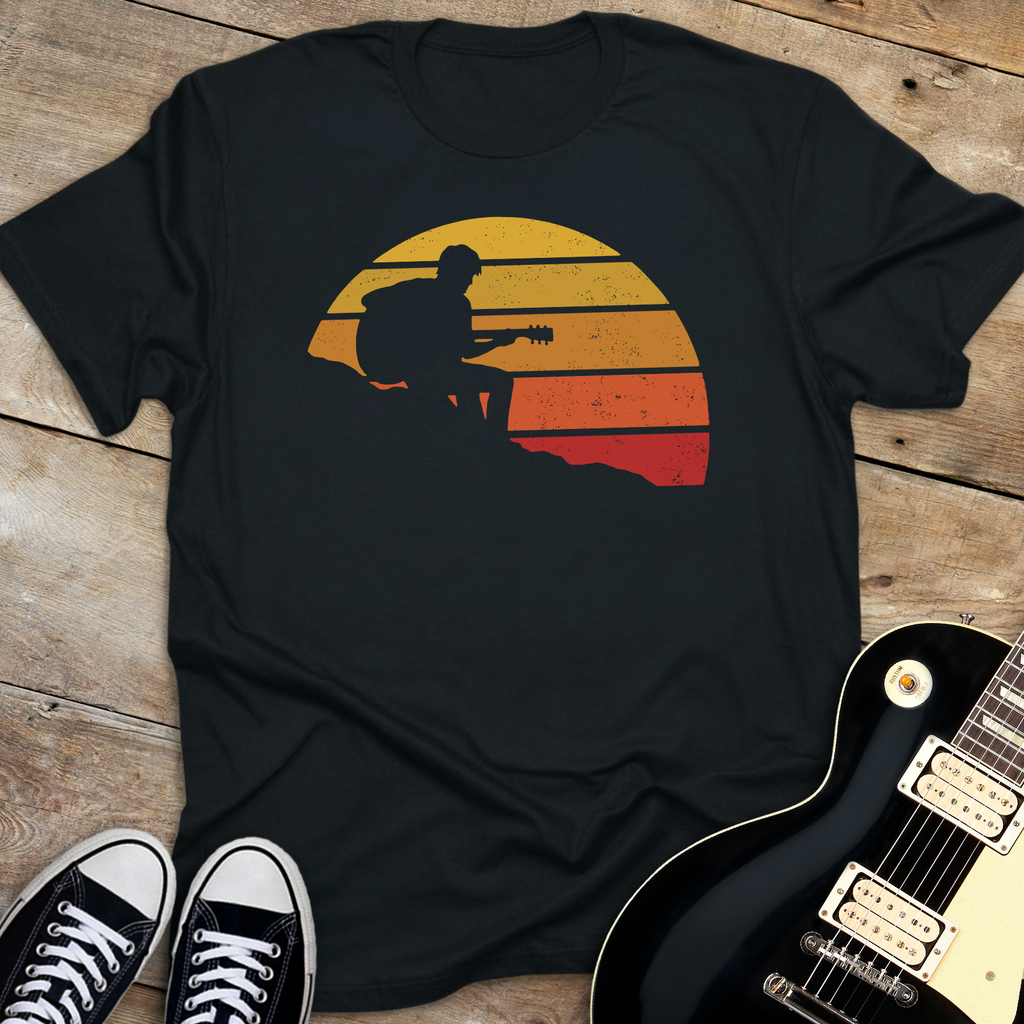 Retro Sunset Guitarist T-Shirt
