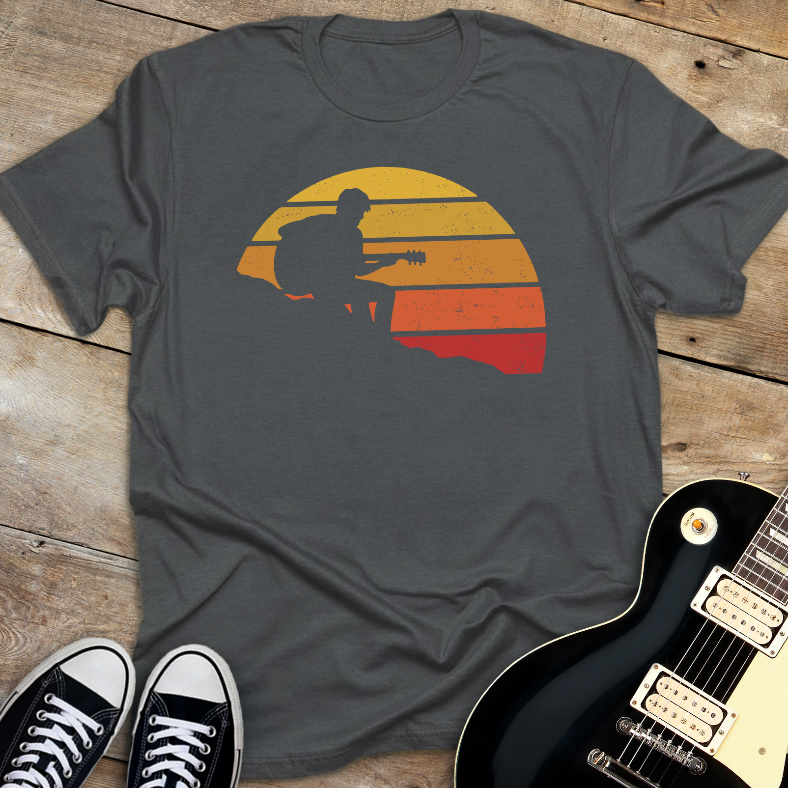 Retro Sunset Guitarist T-Shirt