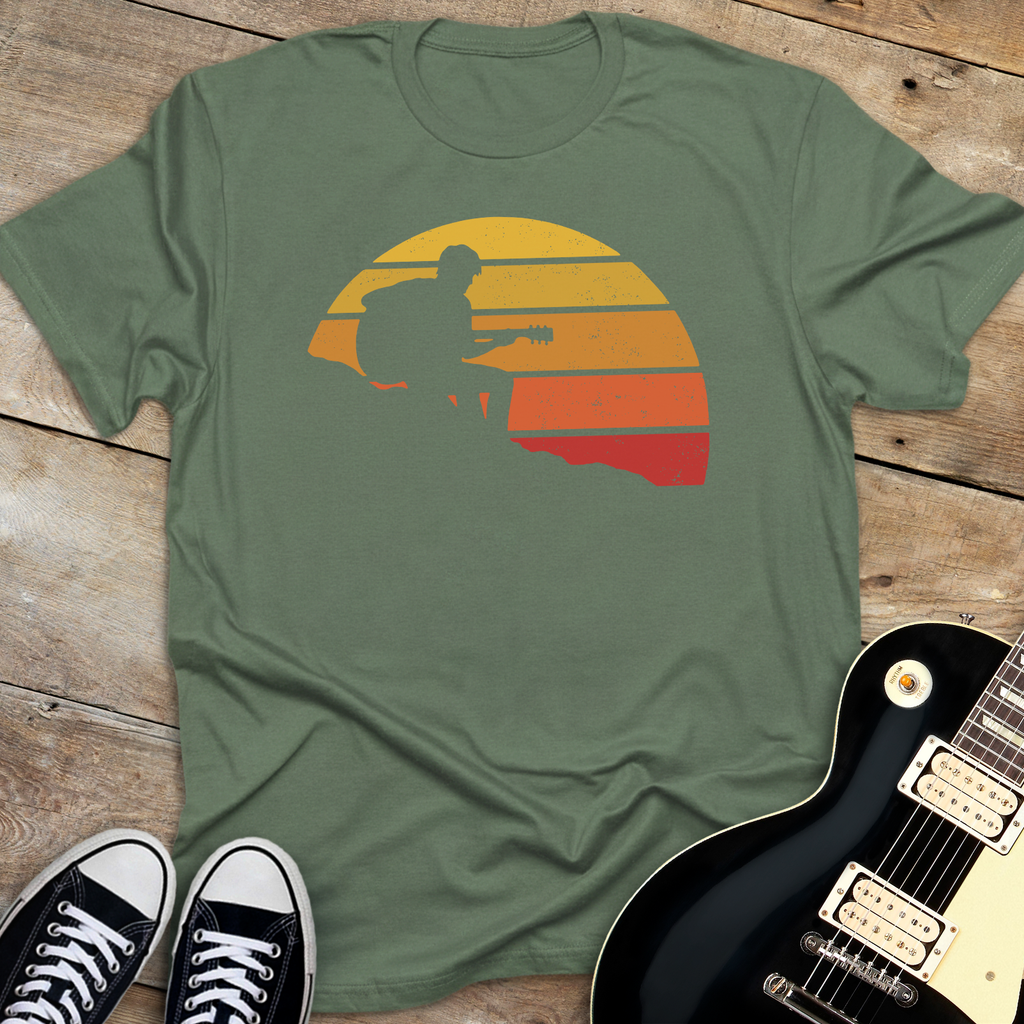 Retro Sunset Guitarist T-Shirt
