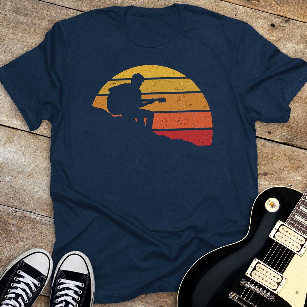 Retro Sunset Guitarist T-Shirt