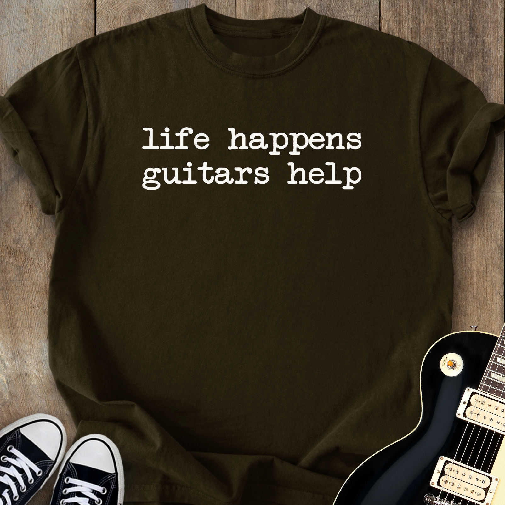 Life Happens Guitars Help T-Shirt